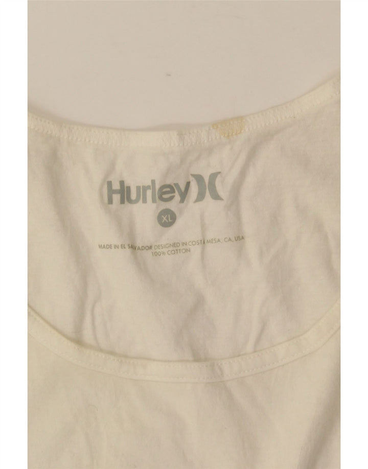 HURLEY Herren Grafik-Weste-Top XL aus weißer Baumwolle