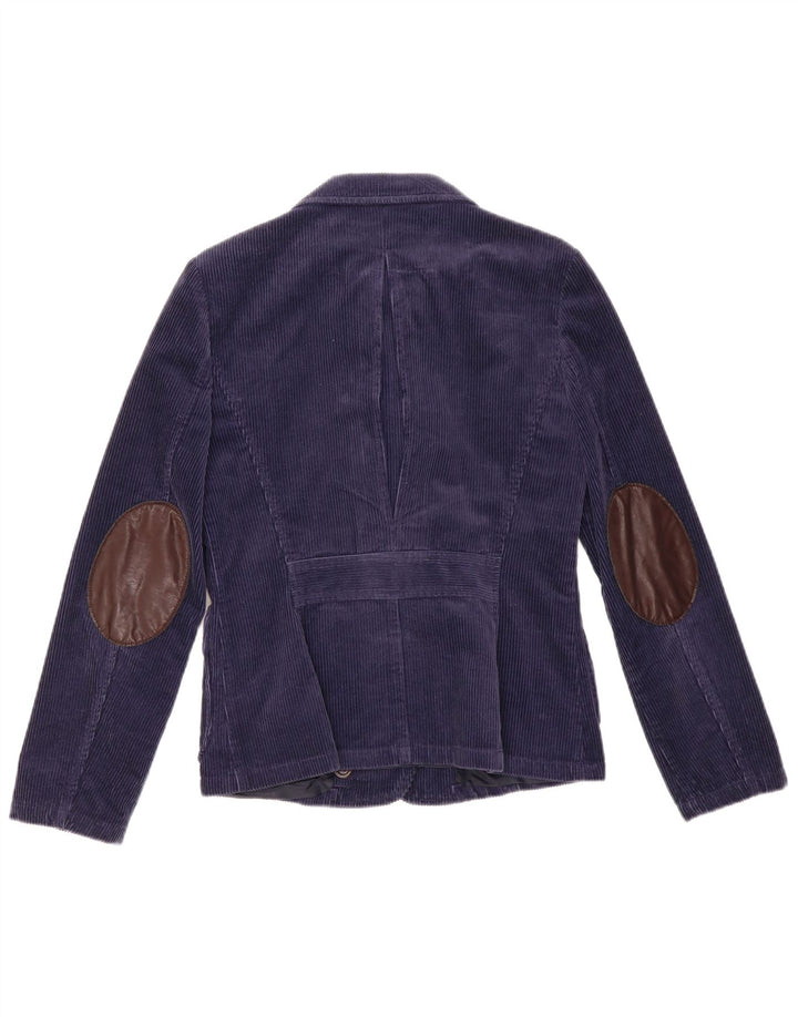 Benetton Damen-Blazer aus Cord mit 3 Knöpfen, Größe IT 42, mittleres Marineblau