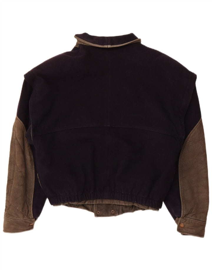 VITTORIO FORTI Damen Bomberjacke IT 46 Große marineblaue Viskose