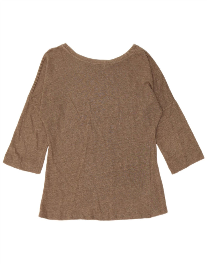 Massimo Dutti Damen Top 3/4 Ärmel UK 10 Small Khaki