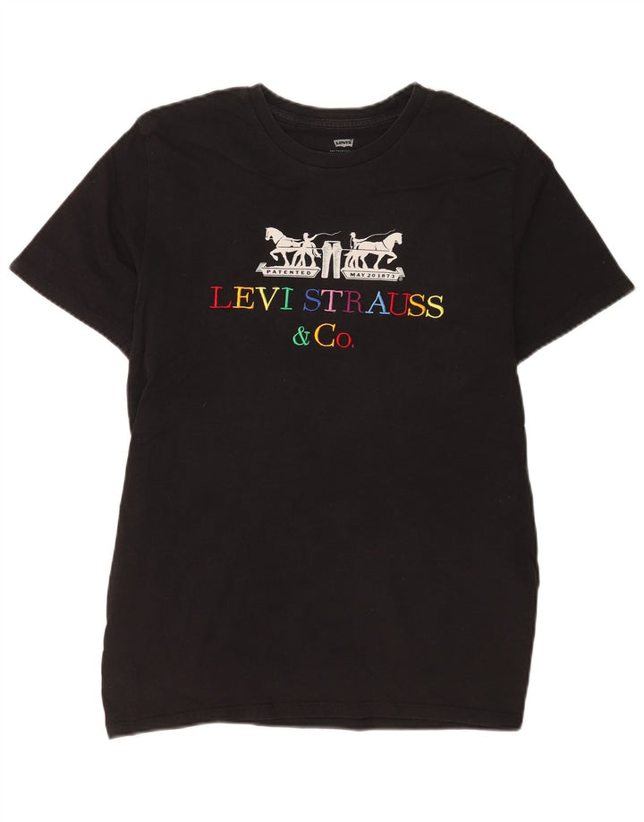Levi's Herren-T-Shirt mit Grafik, Größe S, schwarze Baumwolle