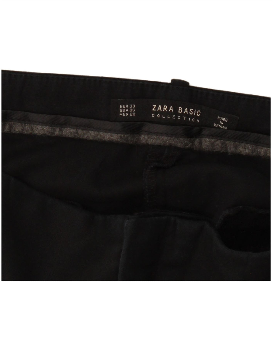 ZARA Damen Slim Chino-Hose EU 38 Small W28 L27 Schwarz