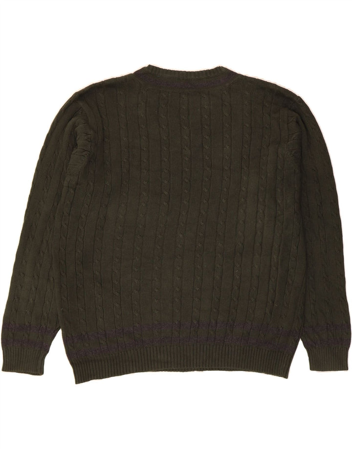 IZOD Herren-Pullover mit V-Ausschnitt, groß, grüne Baumwolle