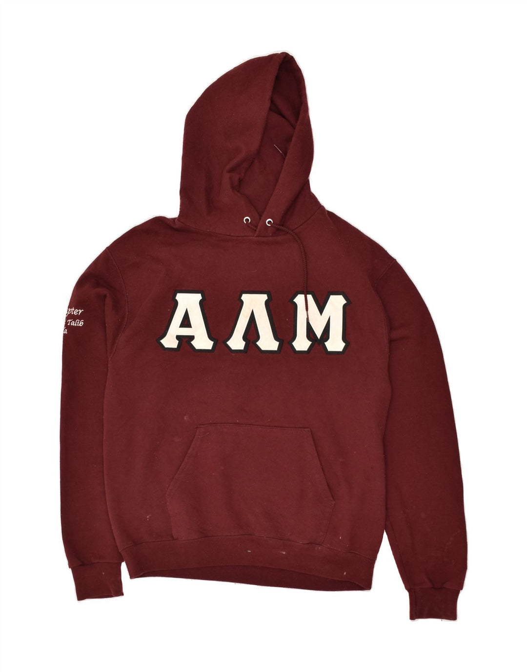 CHAMPION Mens Graphic Hoodie Jumper Medium Burgundy Cotton | Vintage Champion | Thrift | Second-Hand Champion | Used Clothing | Messina Hembry 
