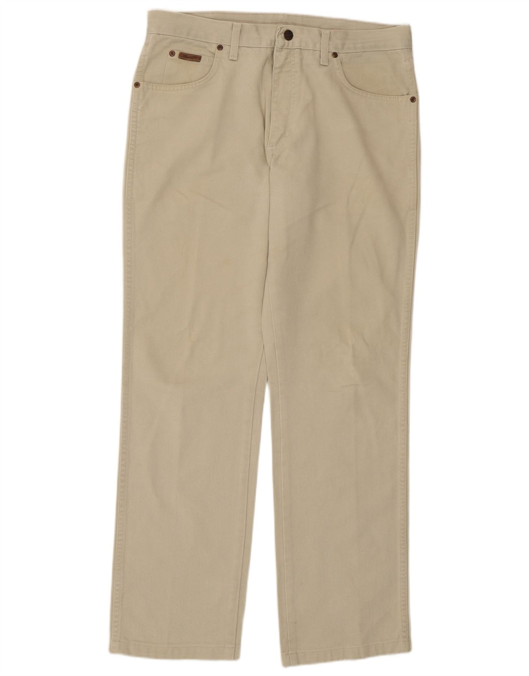 Wrangler Herren Regular Straight Jeans W34 L31 Grüne Baumwolle