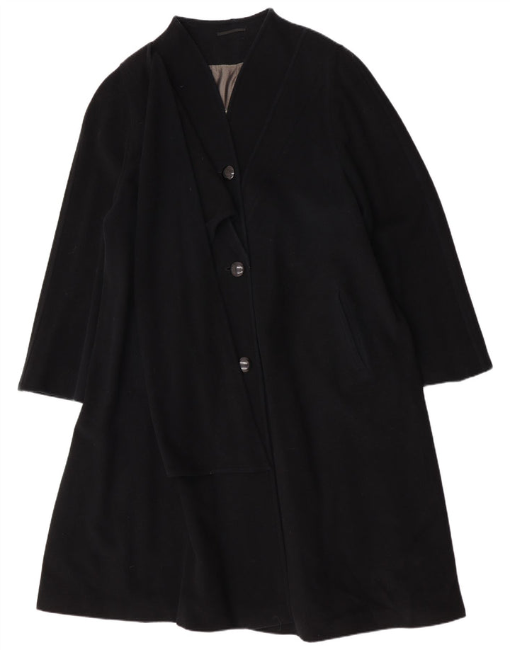 LADY H. Übergroßer Damenmantel IT 49 XL Schwarze Lammwolle