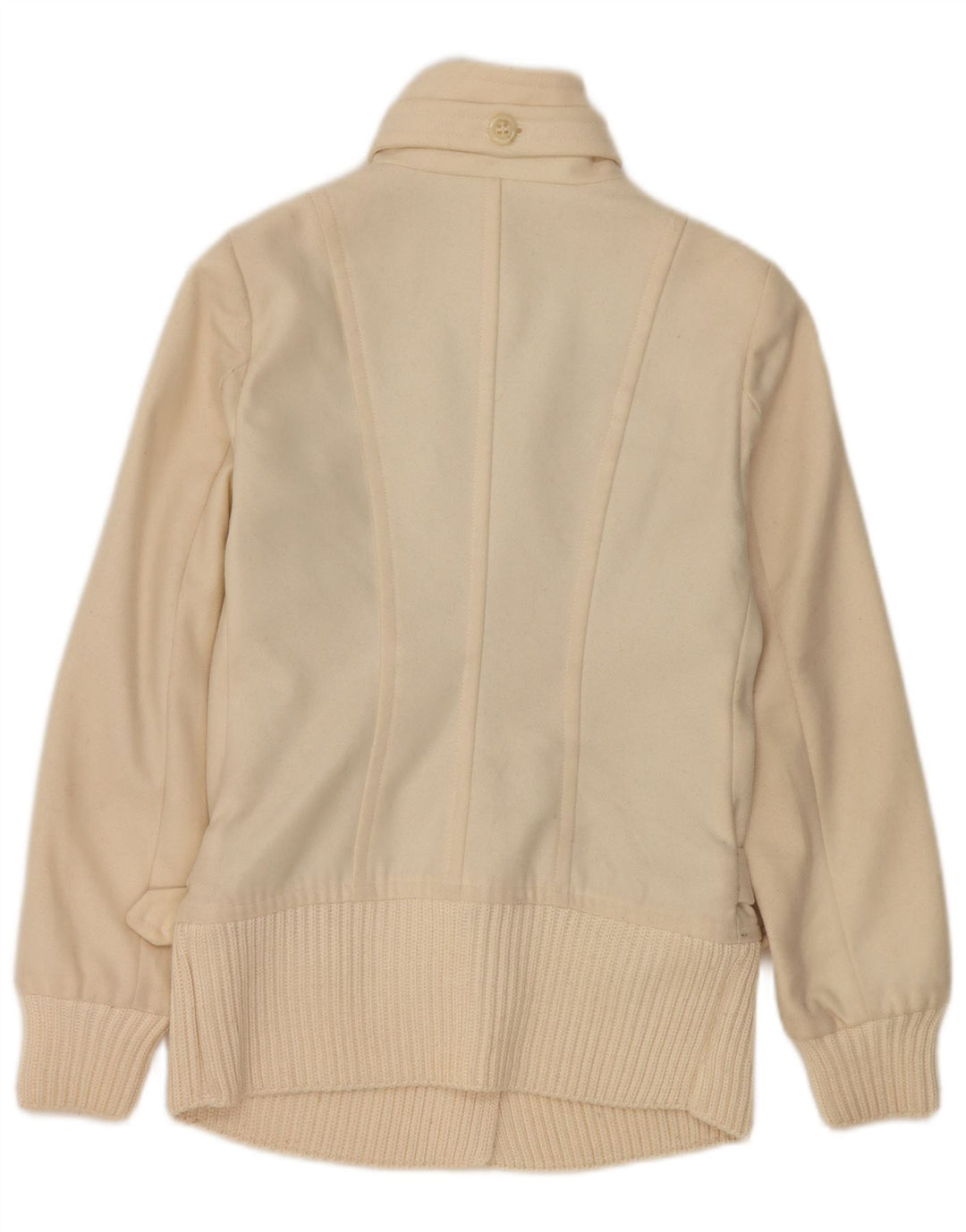 Benetton Damen Bomberjacke IT 38 XS Off White Wool
