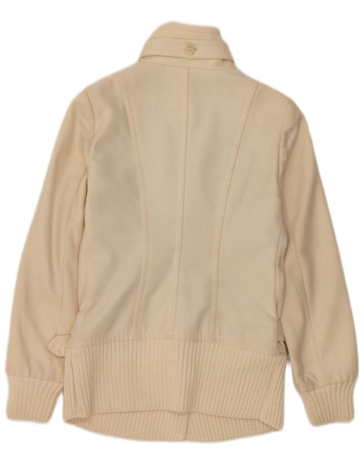 Benetton Damen Bomberjacke IT 38 XS Off White Wool