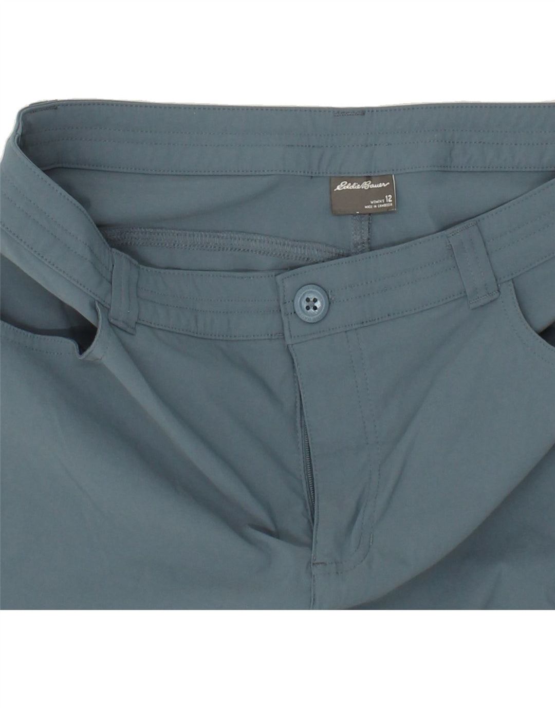 EDDIE BAUER Damen Capri-Cargohose US 12 Large W36 L21 Blaues Nylon