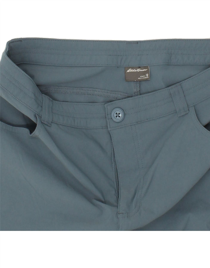 EDDIE BAUER Damen Capri-Cargohose US 12 Large W36 L21 Blaues Nylon