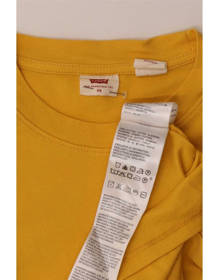 Levi's Damen Top Langarm UK 6 XS Gelb Baumwolle