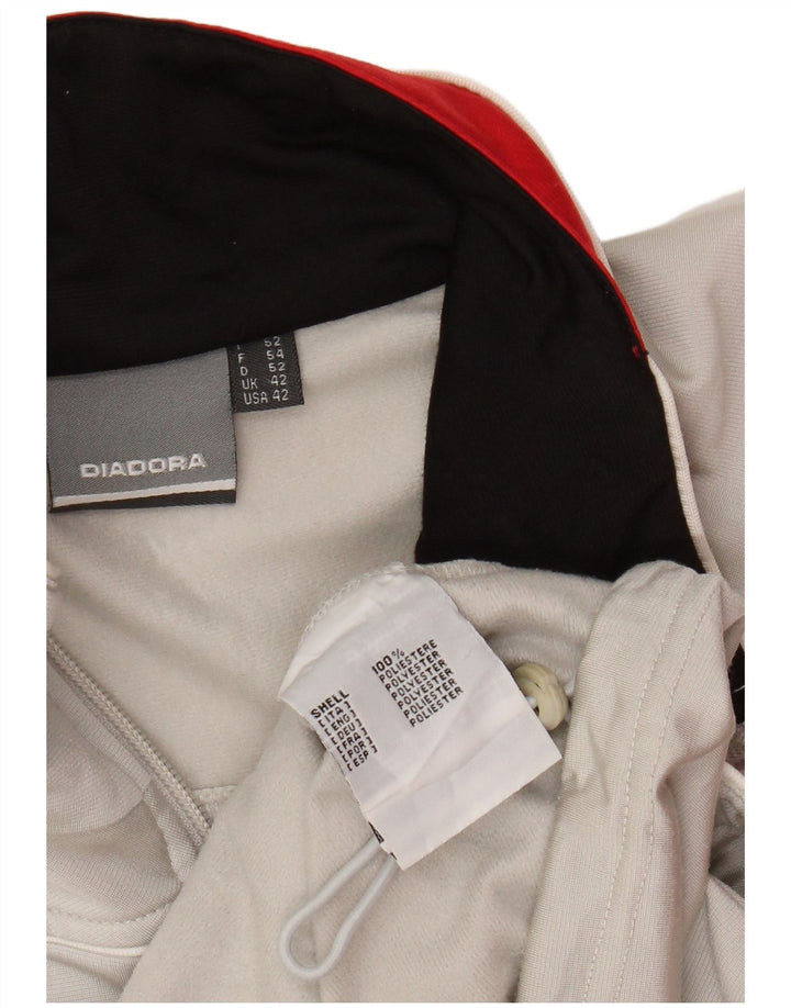 DIADORA Mens Tracksuit Top Jacket UK 42 Large Grey Colourblock Polyester