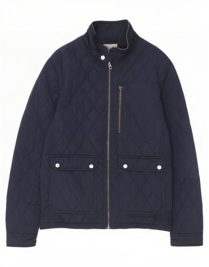 Zara Herren Steppjacke UK 40 Large Marineblau Polyester