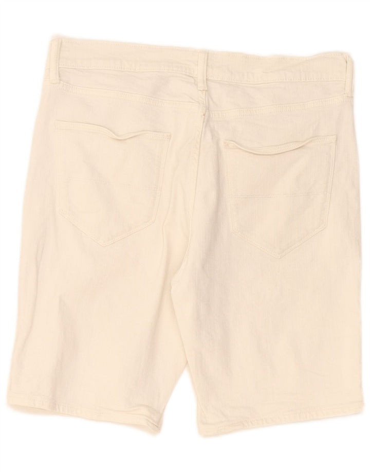 Marks & Spencer Herren Jeansshorts W32 Mittelweiße Baumwolle