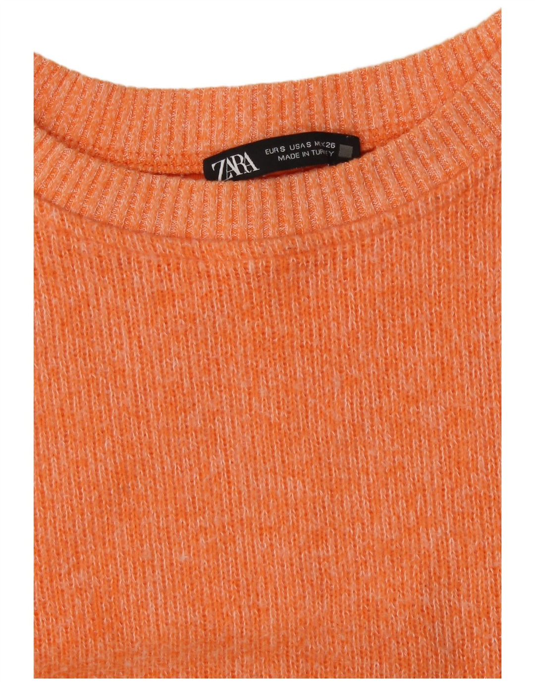 Zara Damen Crop Oversized Top Langarm UK 10 Small Orange