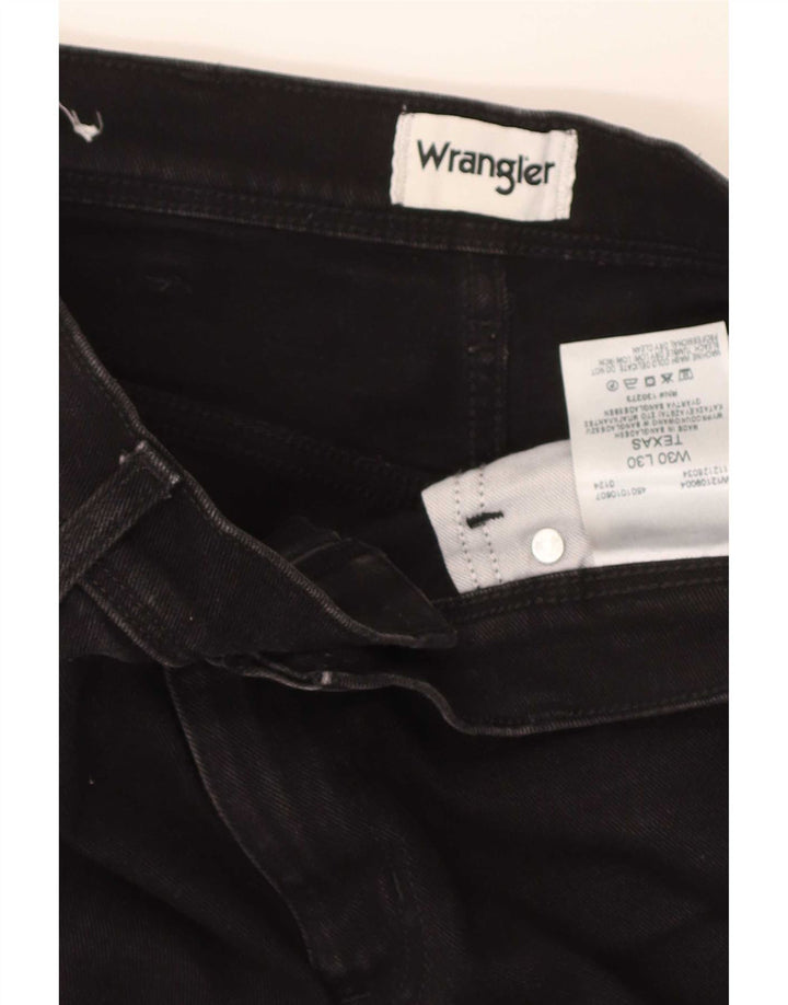 Wrangler Herren Texas Straight Jeans W30 L30 Schwarze Baumwolle