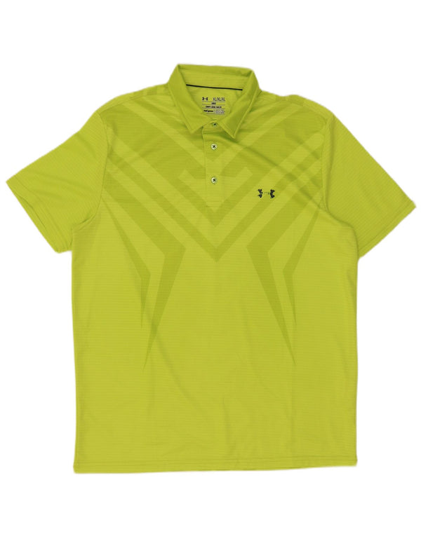 Under Armour Herren Heat Gear Poloshirt XL Grün Geometrisch Polyamid