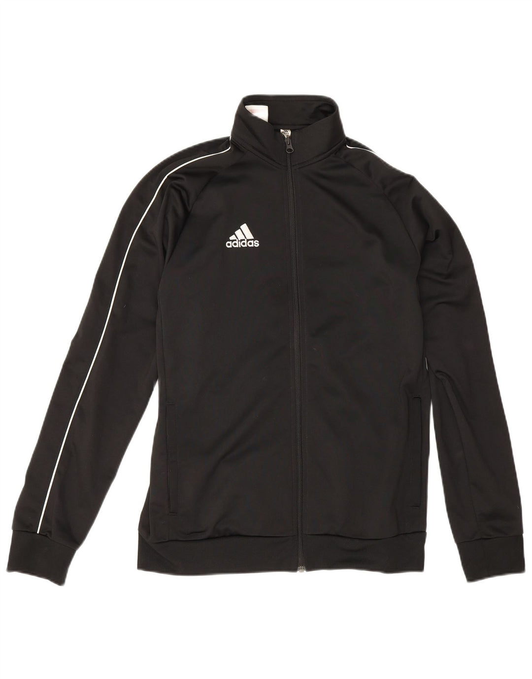 Adidas Mädchen-Trainingsanzug-Top-Jacke, 15–16 Jahre, schwarzes Polyester