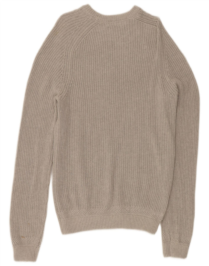 JACK WILLS Herren-Pullover mit U-Boot-Ausschnitt, XL, graue Baumwolle