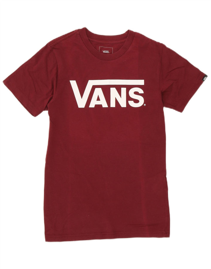 VANS Damen T-Shirt mit klassischer Passform und Grafik, UK 6 XS, Burgunderrot, Baumwolle
