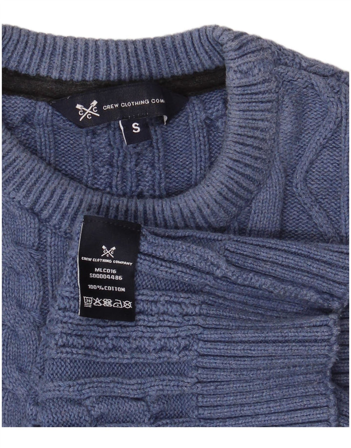 Crew Clothing Herren-Pullover mit Rundhalsausschnitt, Größe S, Blau, Baumwolle