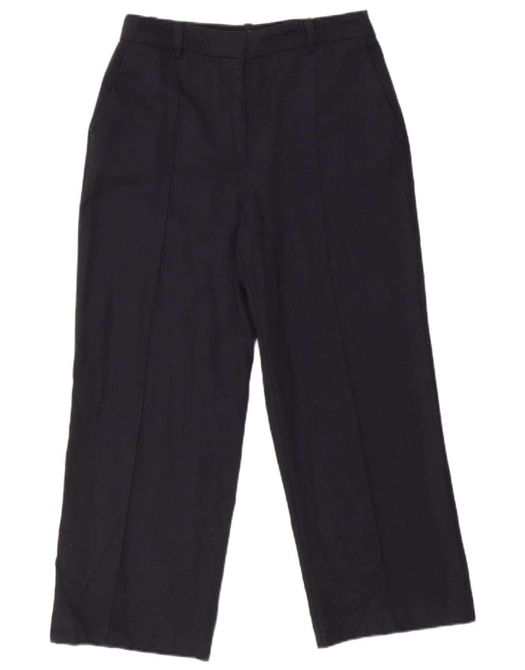 Gerade geschnittene Damenhose von Zara, mittelgroß, W28, L25, marineblaues Polyester