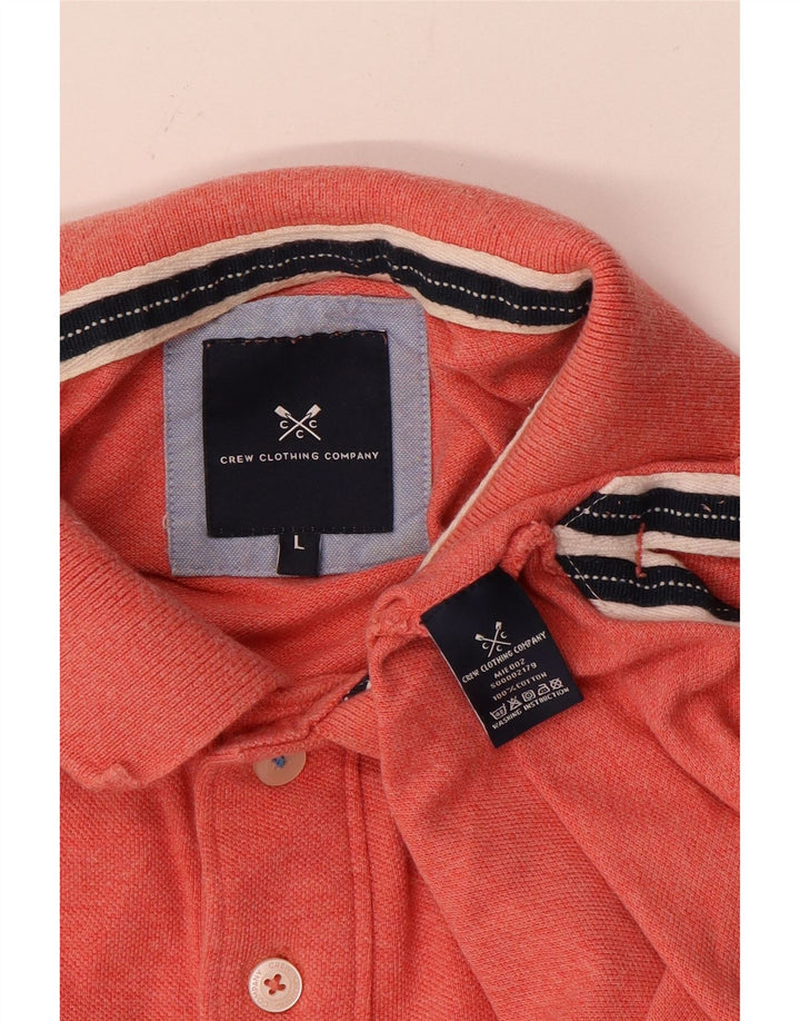 CREW CLOTHING Herren-Poloshirt, Größe L, Orange, Baumwolle