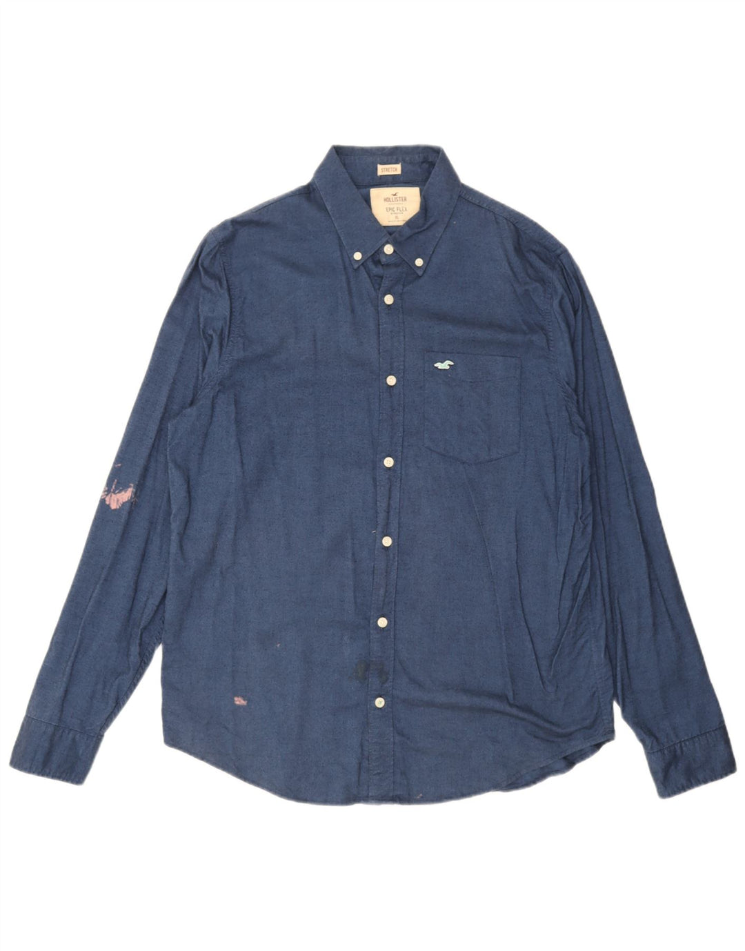 Hollister Herrenhemd XL, blaue Baumwolle