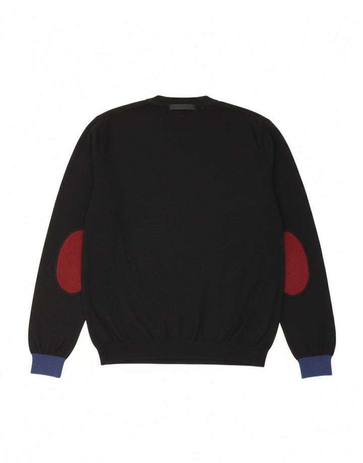 SUN68 Womens Crew Neck Jumper Sweater Large Black Merino Wool