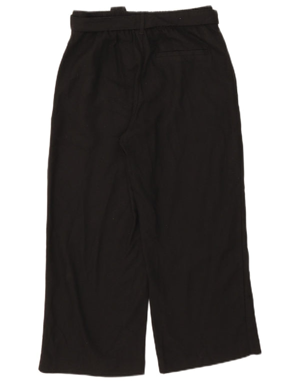 Zara Damen Trafaluc Hose mit weitem Bein, kurz geschnitten, XS, W24, L22, Schwarz