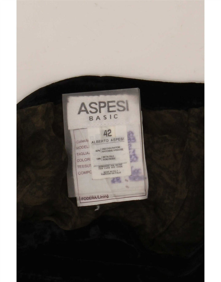Aspesi Damen Maxi-Wickelrock IT 42 Medium W26 Schwarze Paisley-Viskose