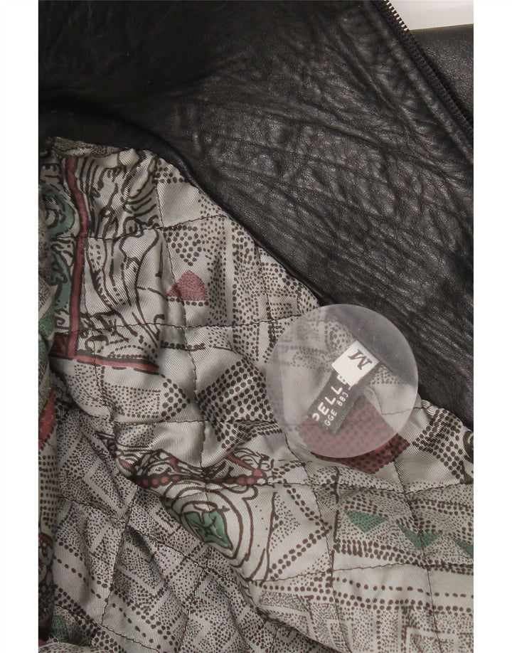 Vintage Mädchen Lederjacke 7-8 Jahre Mittelschwarzes Leder