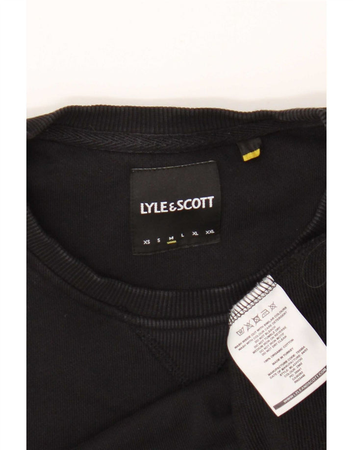 Lyle & Scott Herren-Sweatshirt-Pullover, mittelschwarz, Baumwolle