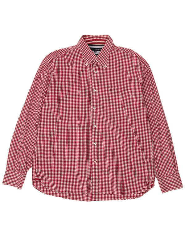 Tommy Hilfiger Herrenhemd 2XL Red Gingham Cotton