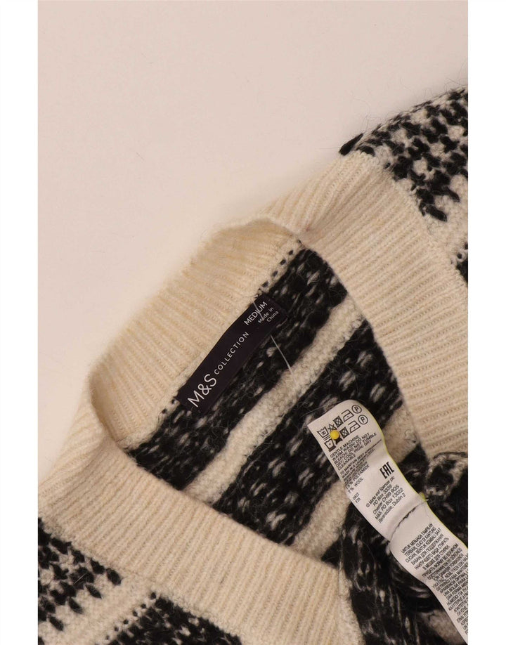 Marks & Spencer Herren-Tanktop, mittelgroß, gebrochenes Weiß, geometrisches Acryl