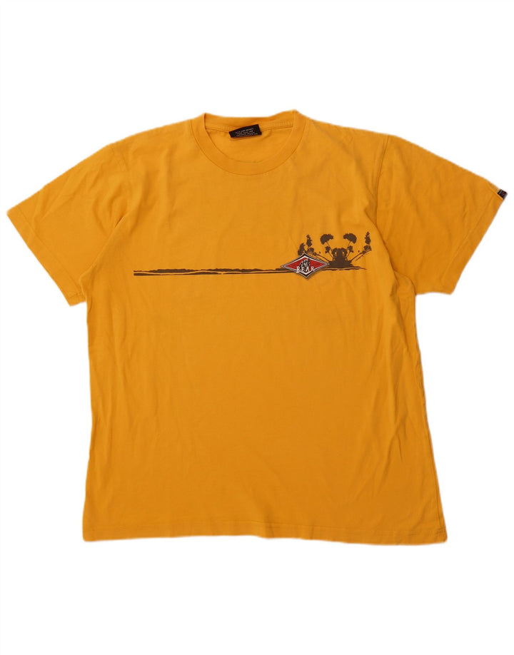 BEAR Herren-T-Shirt mit Grafik, mittelgelbe Baumwolle
