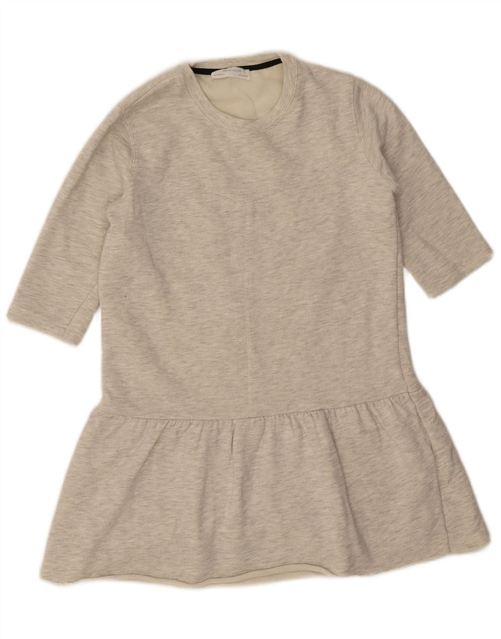 Zara Damen Tunikakleid UK 10 Small Grau geflecktes Polyester