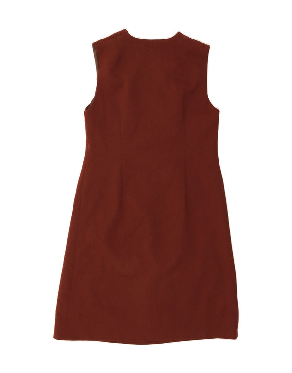 VINTAGE Womens Sleeveless A-Line Dress IT 46 Large Brown Polyester
