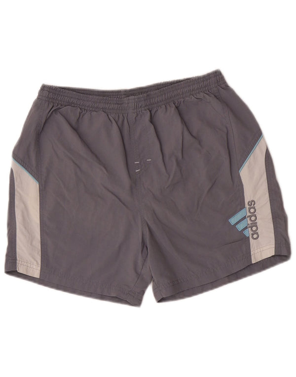 Adidas Badeshorts für Jungen, 15–16 Jahre, graues Colourblock-Polyester