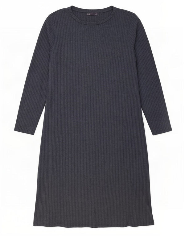 Marks & Spencer Damen-Maxikleid mit langen Ärmeln, UK 22 3XL, Marineblau, Polyester