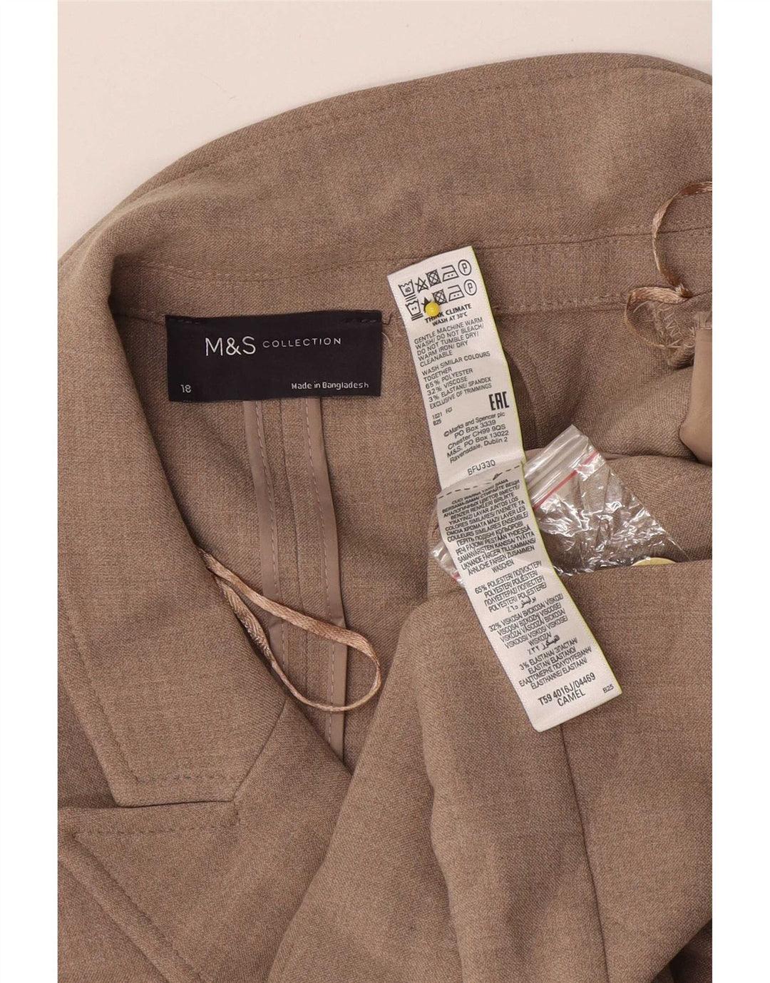 Marks & Spencer Damen Zweireiher-Blazerjacke UK 18 XL Beige