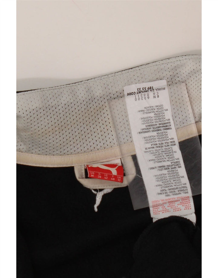 PUMA Womens Graphic Trainingsanzug Top Jacke UK 12 Medium Schwarz Baumwolle
