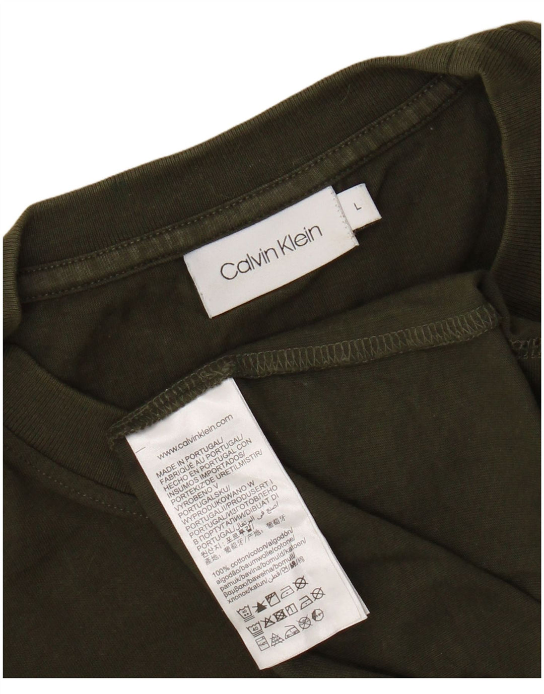 CALVIN KLEIN Herren T-Shirt mit Grafik, groß, Khaki, Baumwolle