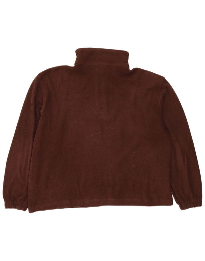 ELLESSE Übergroßer Damen-Fleecepullover mit Reißverschluss am Hals, UK 12, Mittelbraun