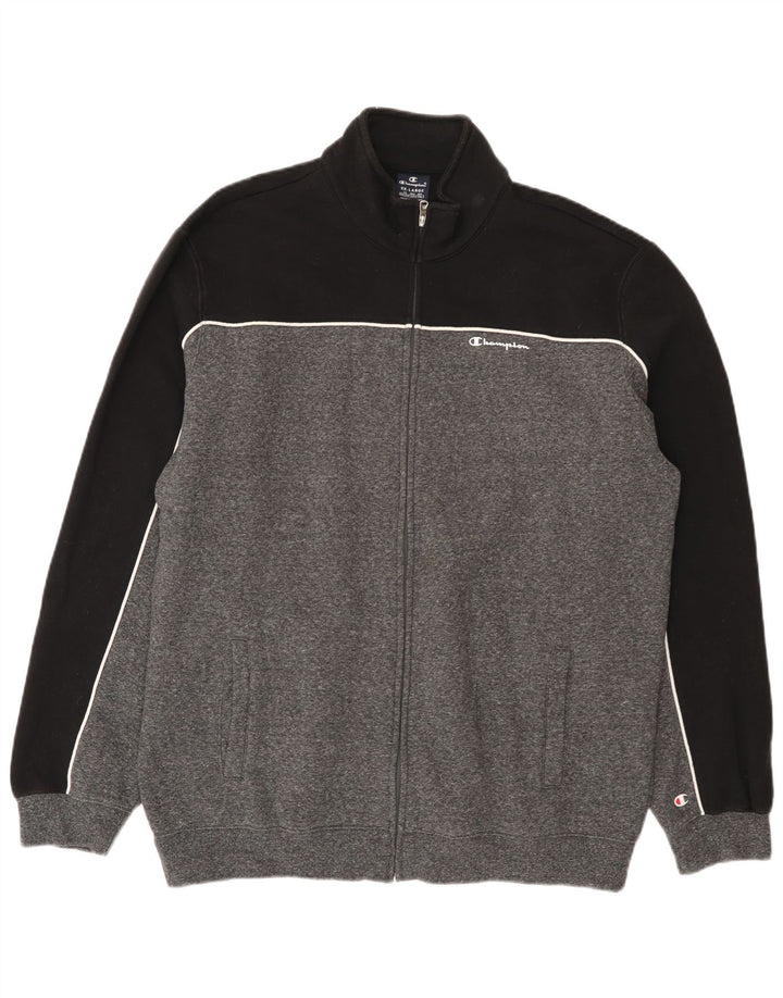 Champion Herren-Trainingsanzugoberteil, Jacke, 3XL, Grau, Colourblock-Baumwolle
