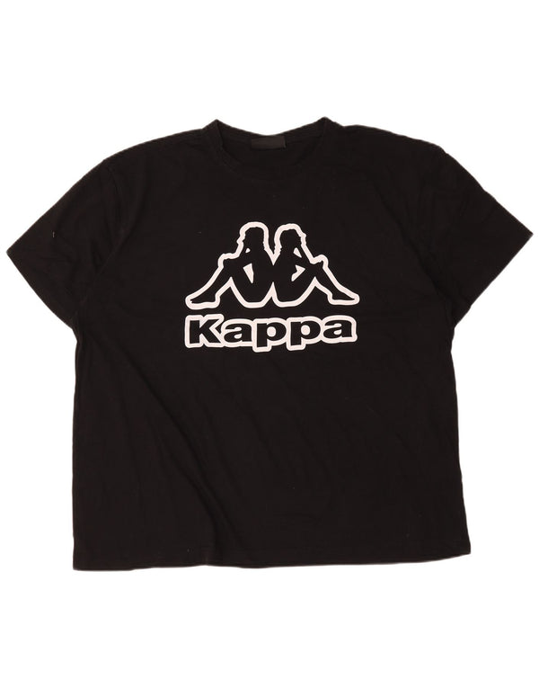 Kappa Herren Grafik T-Shirt Top 4XL Schwarz Baumwolle