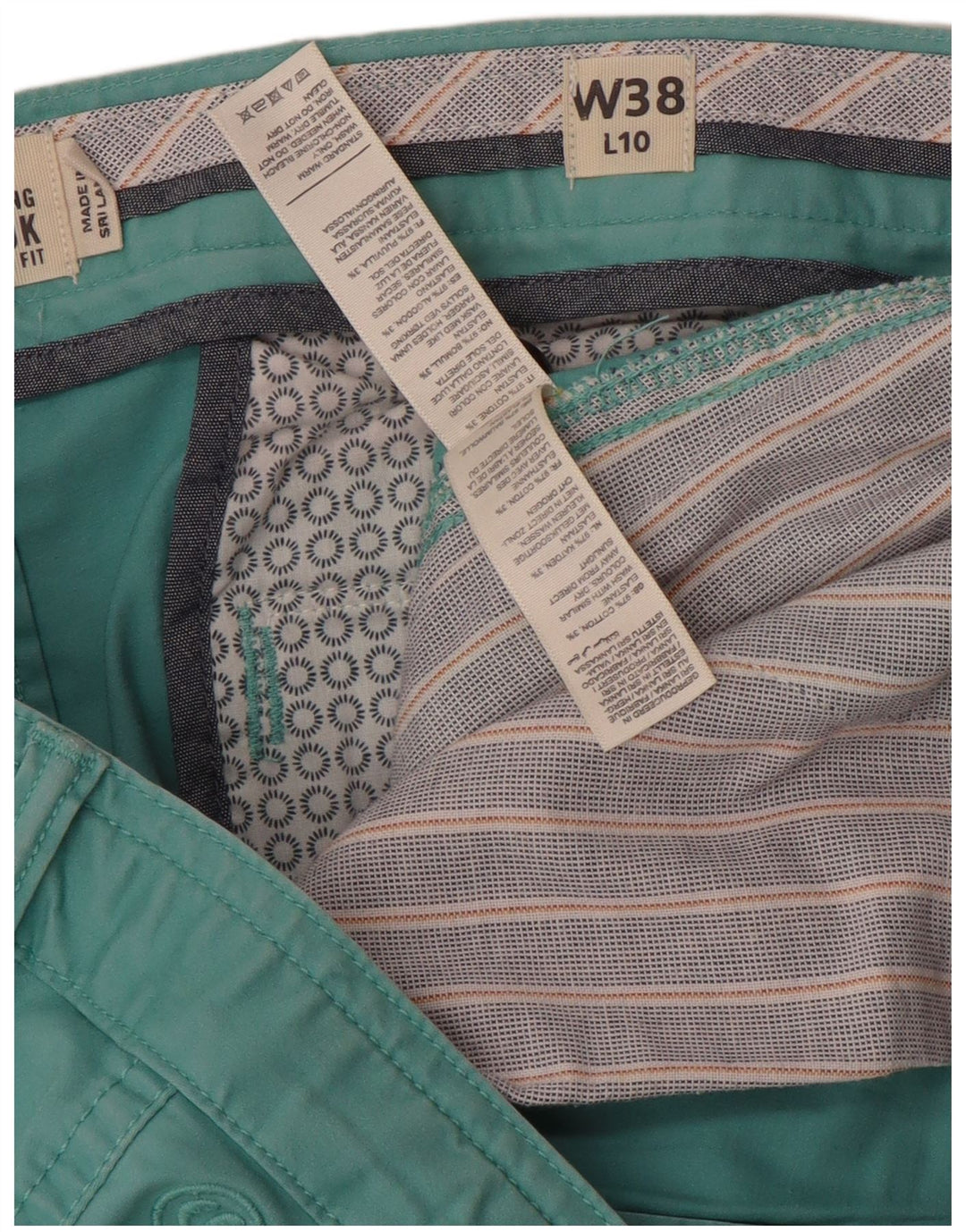 FAT FACE Herren Chinoshorts W38 XL Türkis Baumwolle