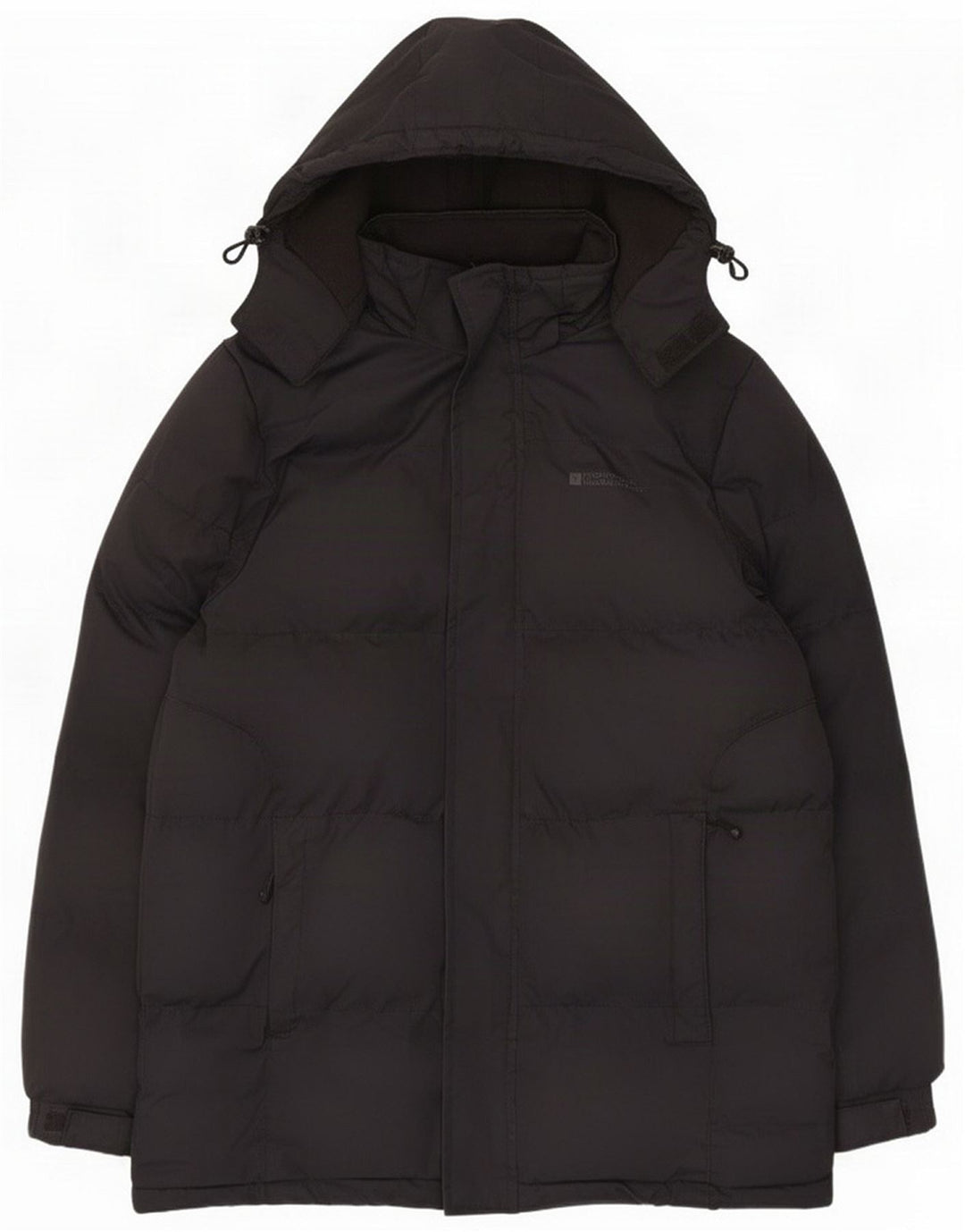 Mountain Warehouse Herren-Mantel mit Kapuze, gepolstert, UK 38, mittelschwarz, Polyester