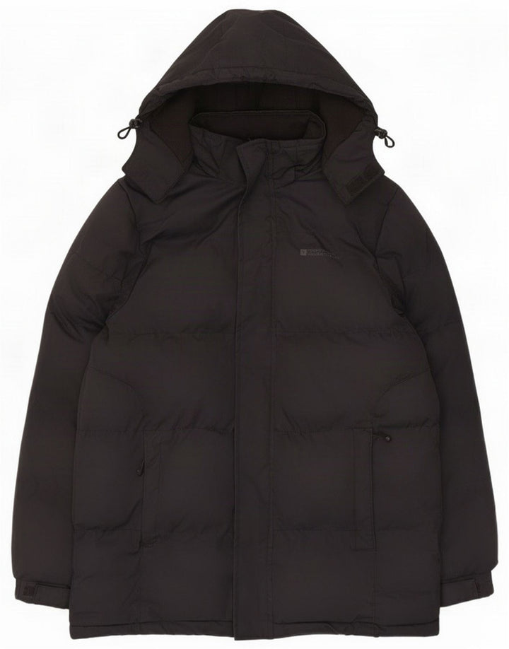 Mountain Warehouse Herren-Mantel mit Kapuze, gepolstert, UK 38, mittelschwarz, Polyester