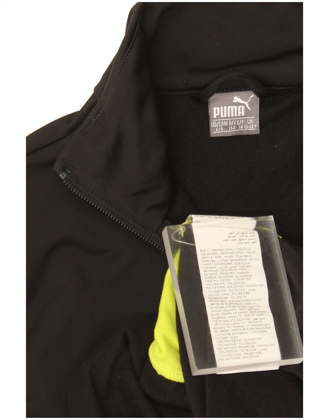 Puma Jungen Grafik-Trainingsanzug-Top-Jacke, 11–12 Jahre, schwarzes Farbblockdesign